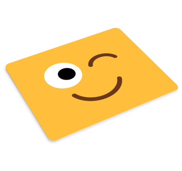Original musmatta glad gul uttryck - Tenstickers