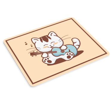 Tecknad musiker katt original musmatta - Tenstickers