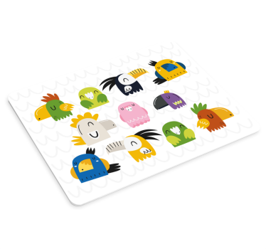Original musmatta färgglada tecknade fåglar - Tenstickers