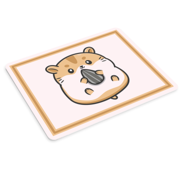 Gullig hamstertecknad originalmusmatta - Tenstickers