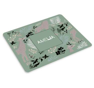 Original musmatta med blommigt djurmönster - Tenstickers