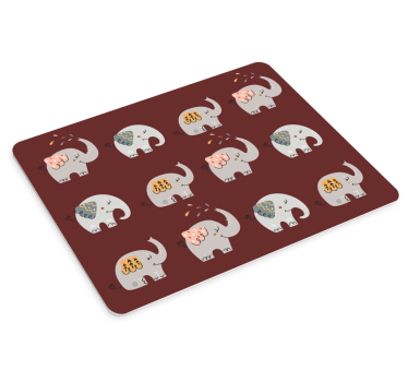 Söt elefantmönster original musmatta - Tenstickers