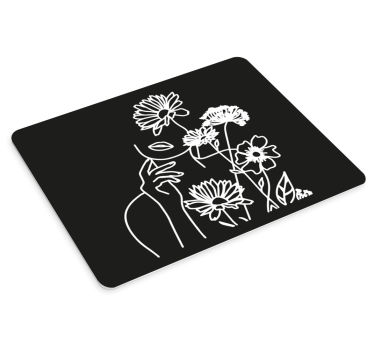 Blommig siluettkonst original musmatta - Tenstickers