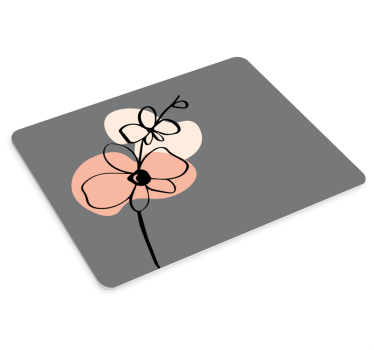 Original musmatta blommig minimalistisk design - Tenstickers