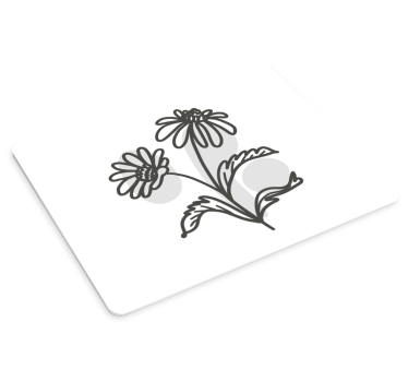 Floral linjekonst original musmatta - Tenstickers