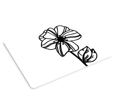 Original musmatta med stiliserad blommönster - Tenstickers