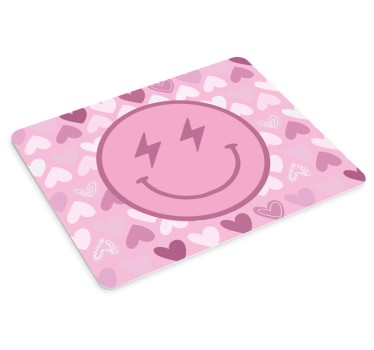 Rosa blixt smiley ansikte original musmatta - Tenstickers