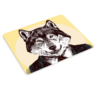 Original musmatta vacker vargporträtt - Tenstickers