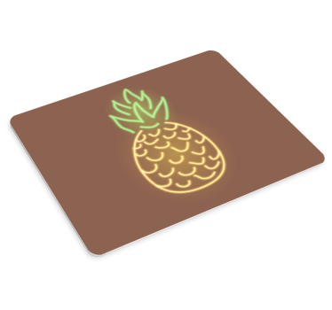 Original musmatta neon ananas grafik - Tenstickers