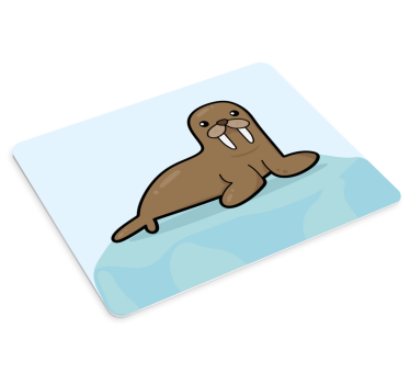 Tecknad valross med original-mousepad för blåttbakgrund - Tenstickers