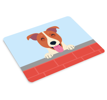 Playful dog peeking original musmatta - Tenstickers