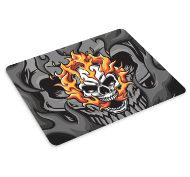 Original musmatta med flammande dödskallemotiv - Tenstickers