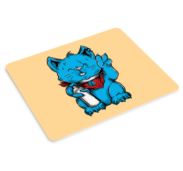 Tecknad katt med örhänge original musmatta - Tenstickers