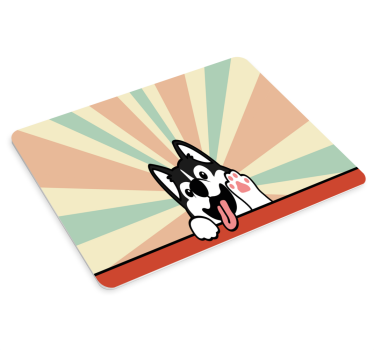 Tecknad hund viftande original musmatta - Tenstickers