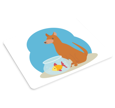 Original musmatta lekfull hund som ser på fisk - Tenstickers