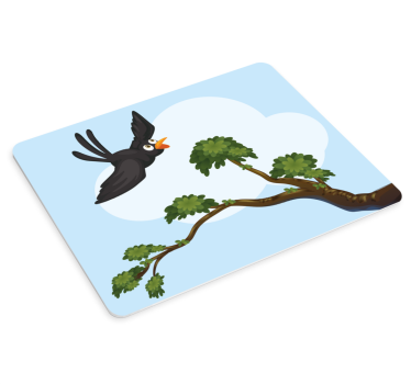 Tecknad filmfågel som flyger original mousepad - Tenstickers