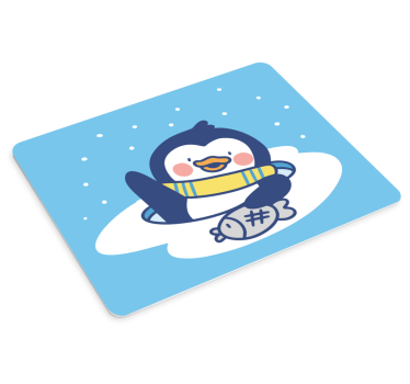 Tecknad glad pinguin som vinkar original musmatta - Tenstickers