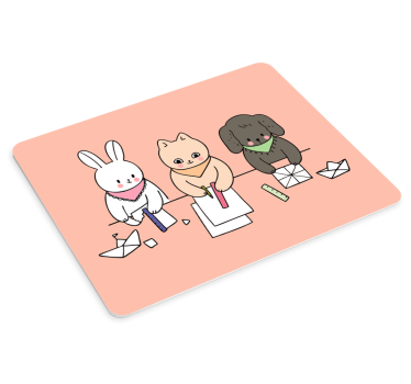 Söta djurvänner original musmatta - Tenstickers
