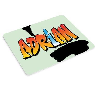 Ditt namns graffitibrev anpassade musmattor - Tenstickers