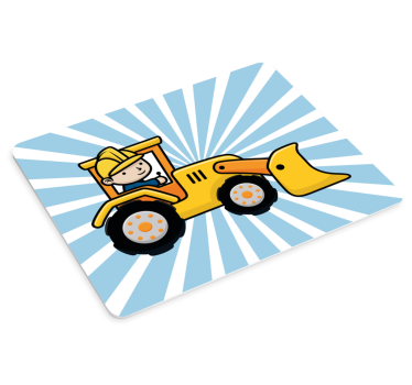 Original musmatta med motiv av byggfordon - Tenstickers