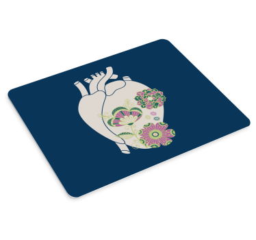 Original musmatta med blommigt hjärtformad design - Tenstickers