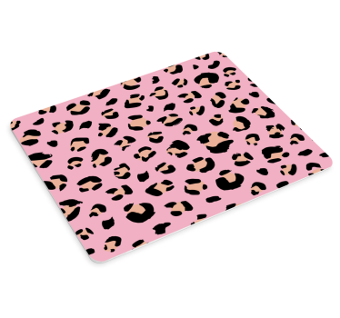 Svart och rosa akvarell leopard tryck original musmatta - Tenstickers