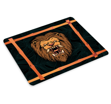 Original musmatta fierce lion porträtt - Tenstickers