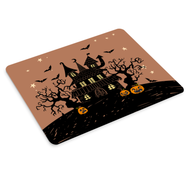 Spökhus med fladdermöss och läskiga pumpor original-mousepad - Tenstickers