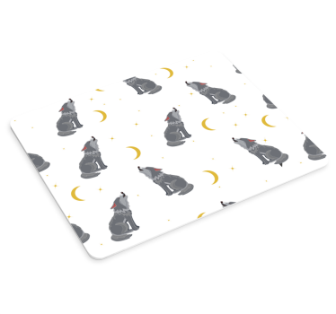 Original musmatta med mönster av ylande vargar - Tenstickers