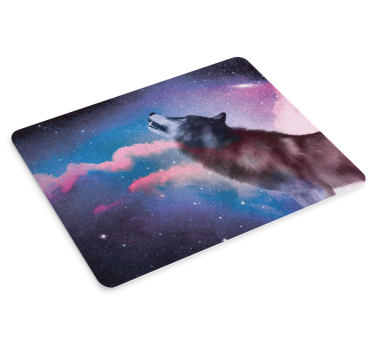 Vit varg som tjuter på den original- mousepaden för stjärnor - Tenstickers
