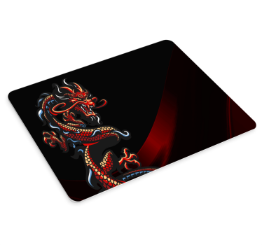 Mörk upprullad dragon anime musmatta - Tenstickers