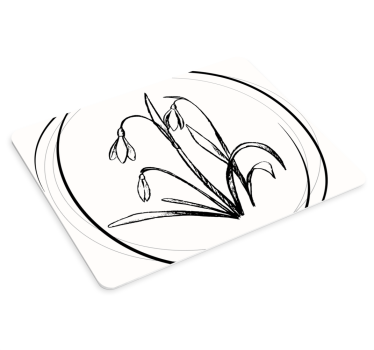 Original musmatta elegant blommig skiss - Tenstickers