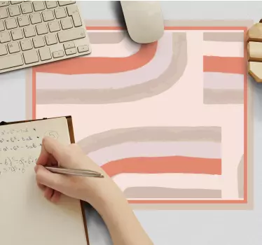 Den rosa regnbågen buktar abstrakt design original-mousepad - Tenstickers