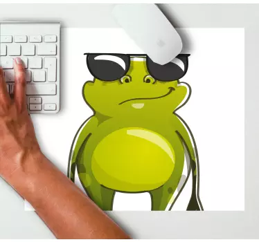 Design av en groda med solglasögon anime musmatta - Tenstickers