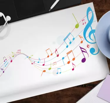 Färgrik musikal noterar original- mousepad - Tenstickers