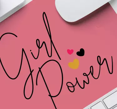 Flicka power rosa musmatta med citat - Tenstickers
