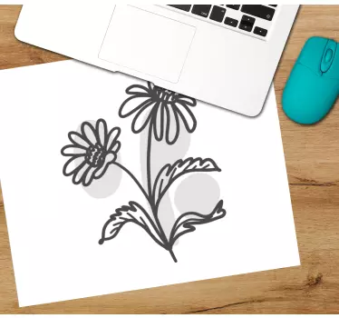 Floral linjekonst original musmatta - Tenstickers