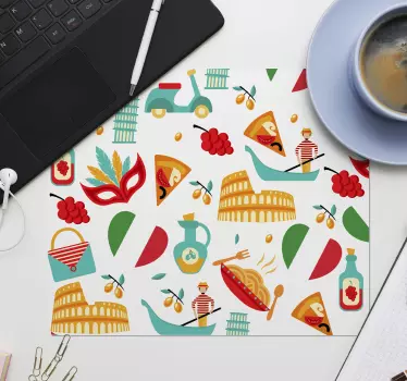 Italienska symboler hjärta originalmusmatta - Tenstickers