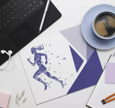 Lila geometrisk rinnande original- mousepad - Tenstickers
