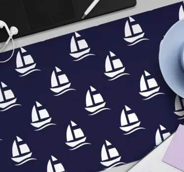 Marinblå nautiska mönster musmattor mönster - Tenstickers