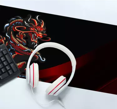 Mörk upprullad dragon anime musmatta - Tenstickers