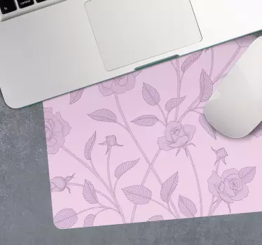 Original- mousepad för ros för lila oljemålningvintage - Tenstickers