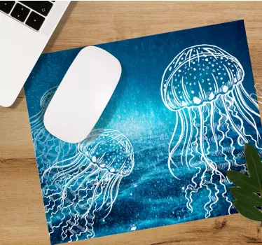 Original- mousepad för varelser för blått- och vitmanethav - Tenstickers