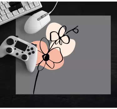 Original musmatta blommig minimalistisk design - Tenstickers