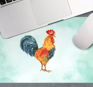 Original musmatta färgglad tuppillustration - Tenstickers