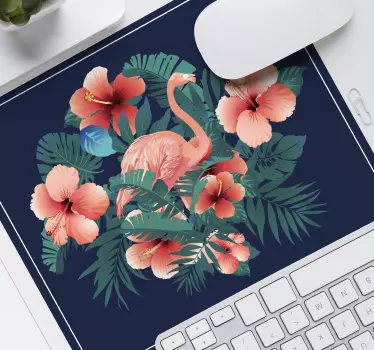 Original musmatta flamingo blommig scen - Tenstickers