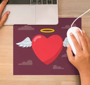 Original musmatta hjärtat med vingar - Tenstickers