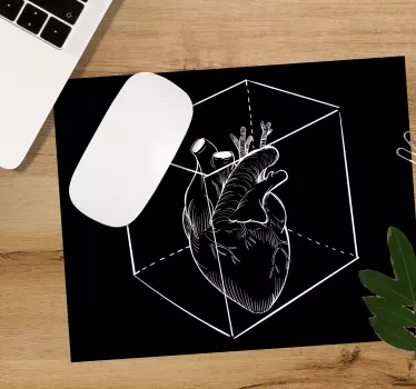 Original musmatta hjärtkubisk illustration - Tenstickers