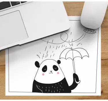 Original musmatta lekfull panda med paraply - Tenstickers