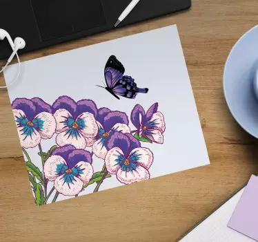 Original musmatta lila blomsterfjäril - Tenstickers